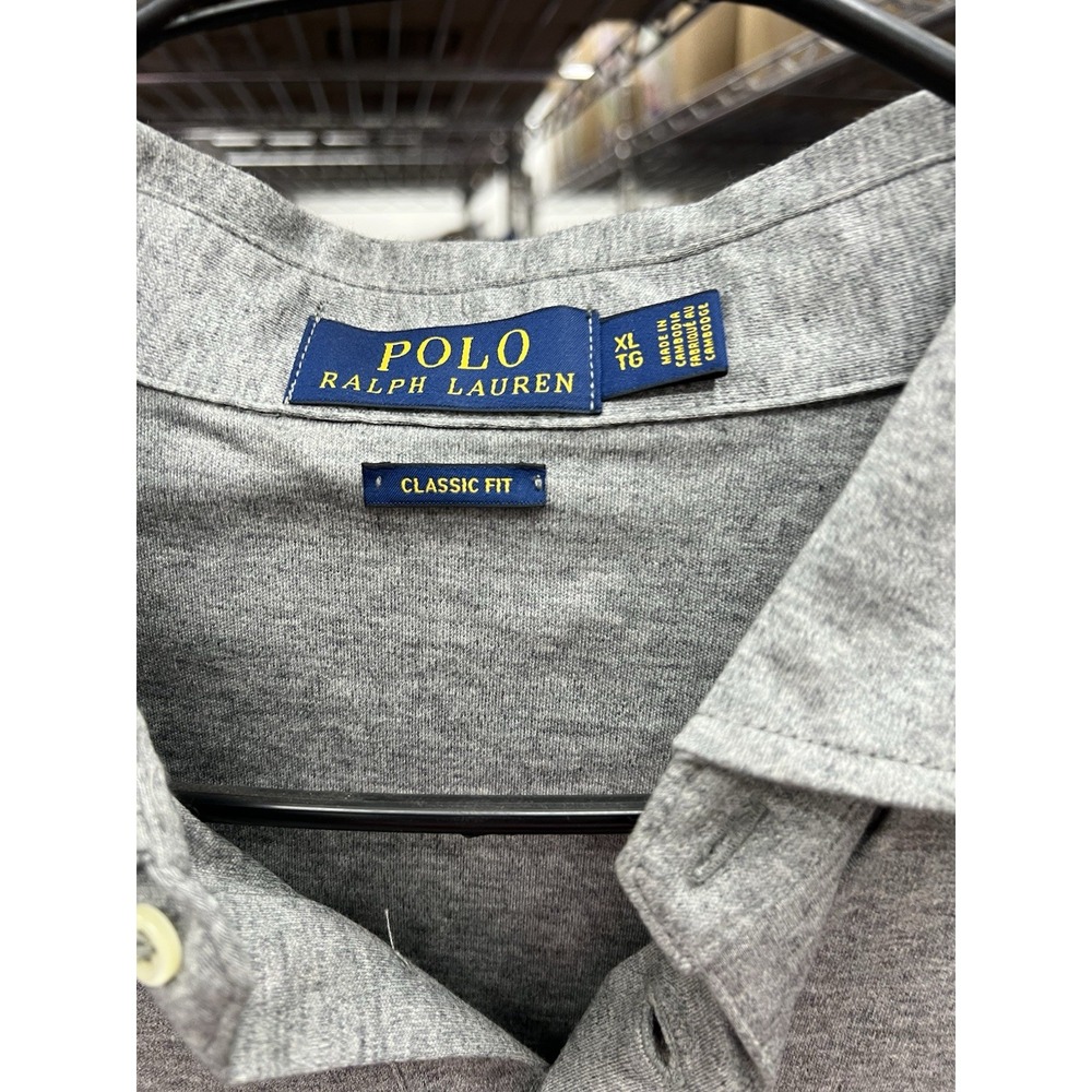 POLO RALPH LAUREN Polo Shirt‎ Adult XL Soft Knit Mens Gray